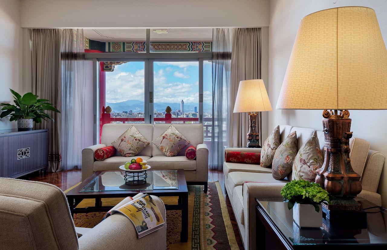 The Grand Hotel Taipei Exterior photo A living room in a suite at the Mandarin Oriental, Beijing